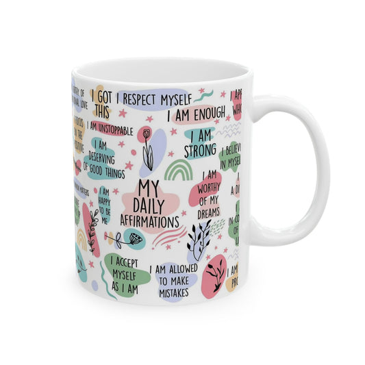 Inspirational Ceramic Mug – Positive Affirmations for Self-Love
