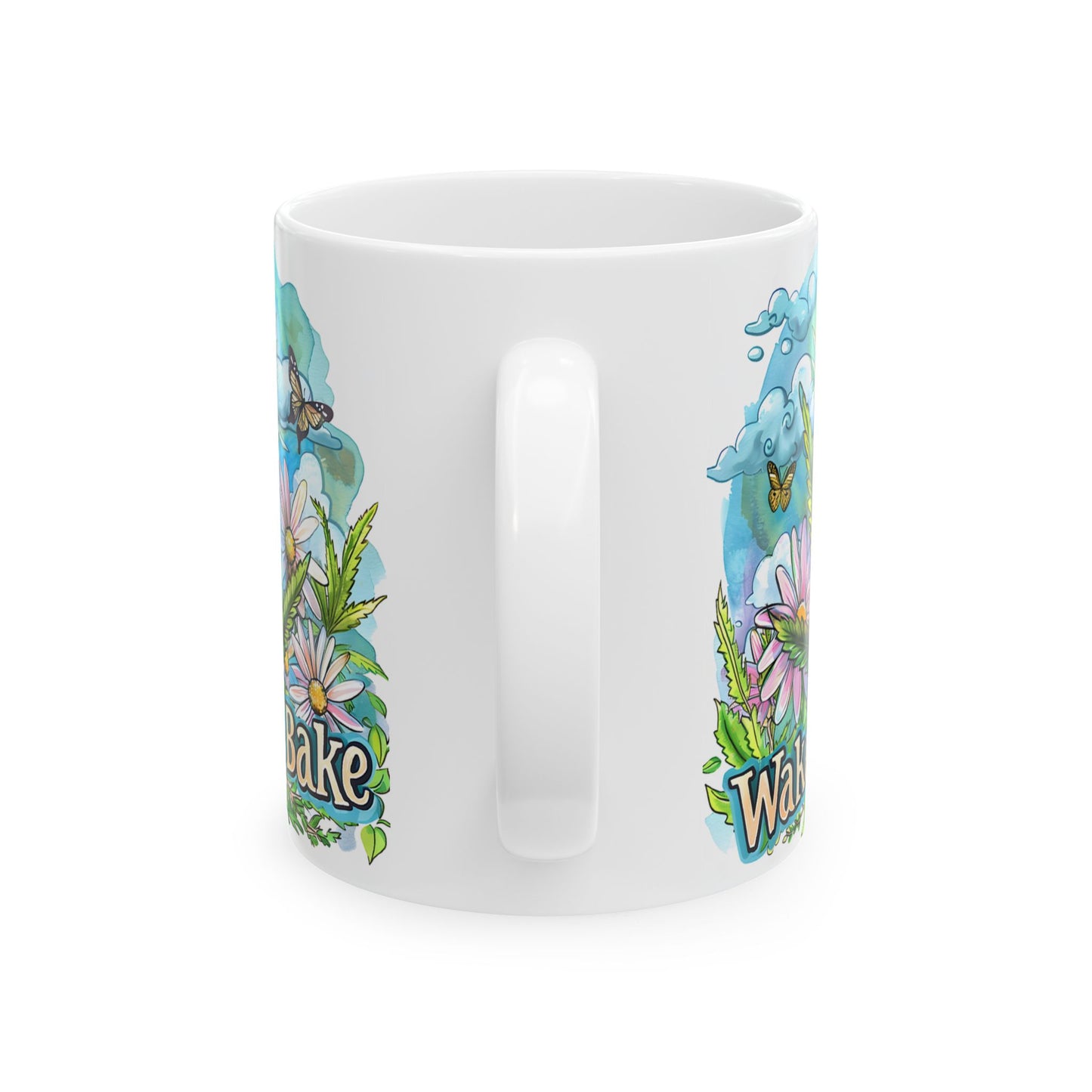 Wake & Bake Ceramic Mug | Nature-Inspired Coffee Cup for Relaxed Mornings