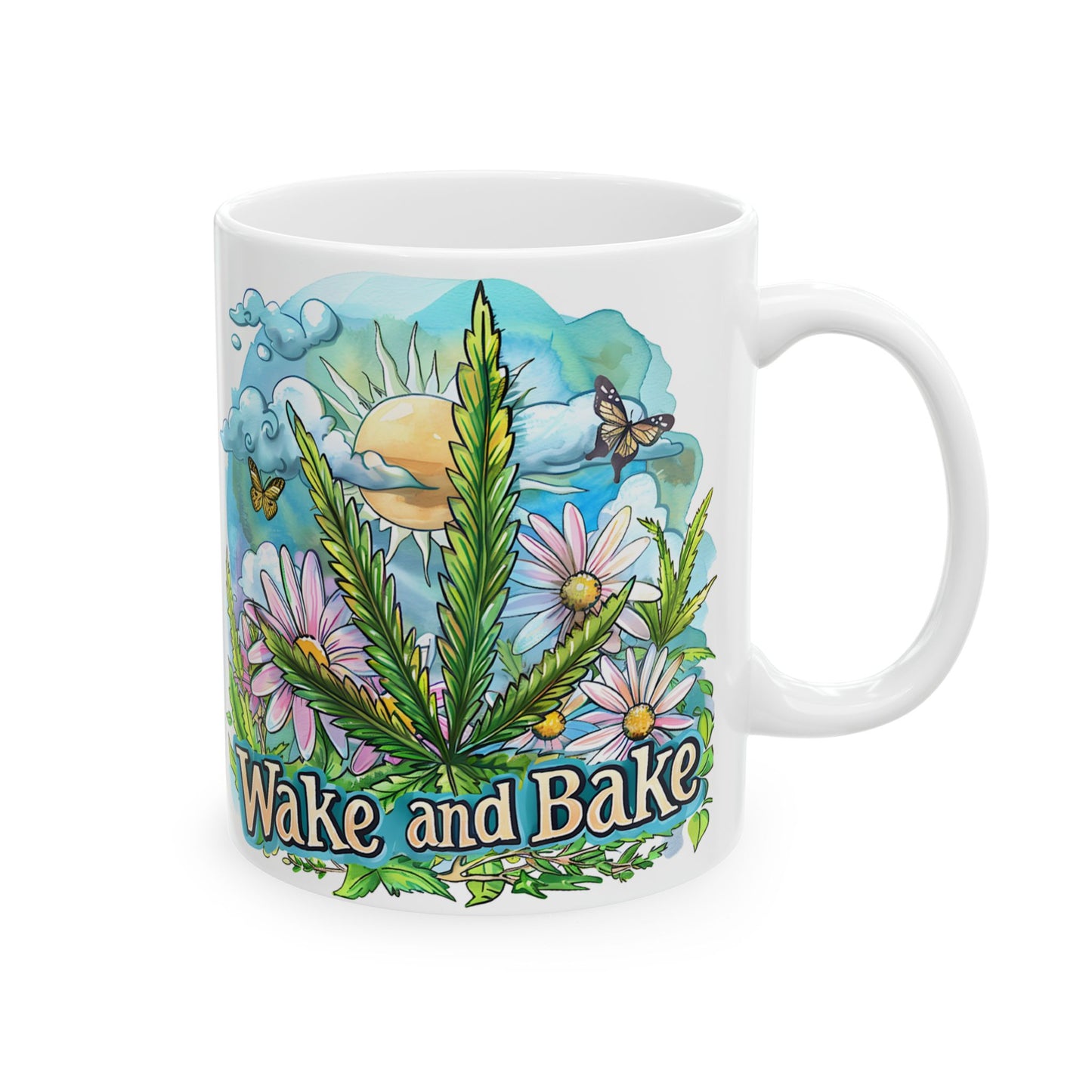 Wake & Bake Ceramic Mug | Nature-Inspired Coffee Cup for Relaxed Mornings