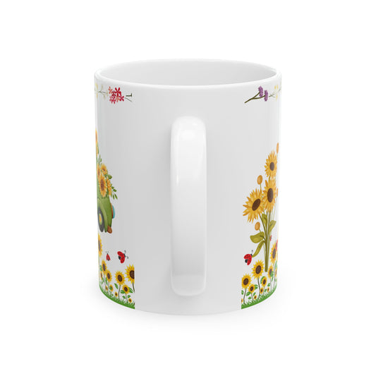 Stay Inspired Floral Ceramic Mug - 11oz Perfect Gift for Garden Lovers