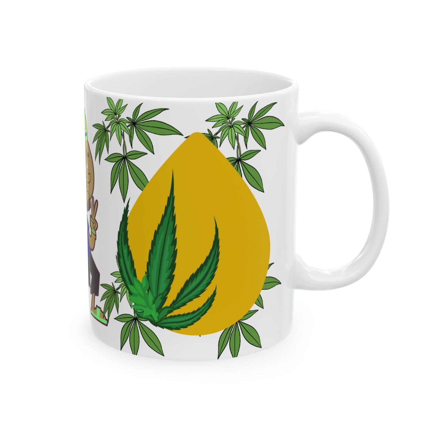 Peaceful Vibes Ceramic Mug - Funky Rasta Design for Relaxation