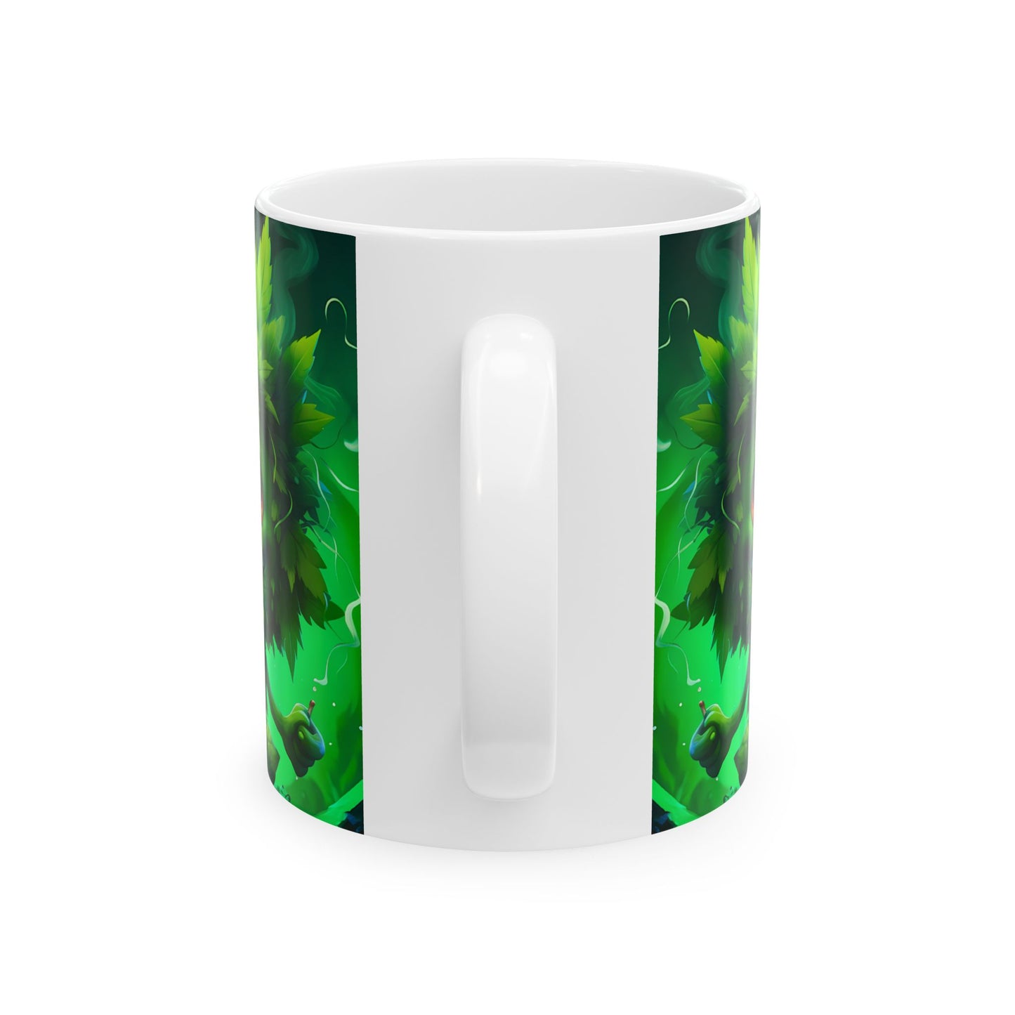Whimsical Green Monster Ceramic Mug