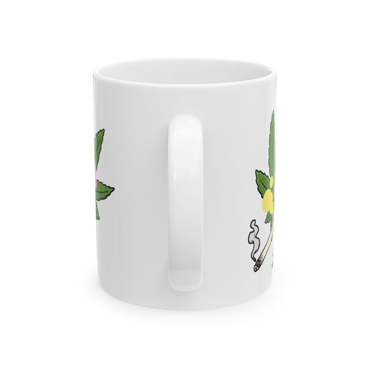 Colorful Cannabis Ceramic Mug - Perfect for Smokers & Chill Vibes