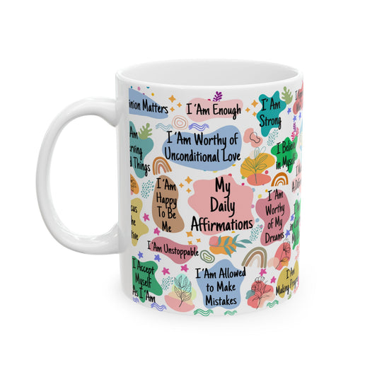 Inspirational Ceramic Mug - 11oz Self-Love Affirmations
