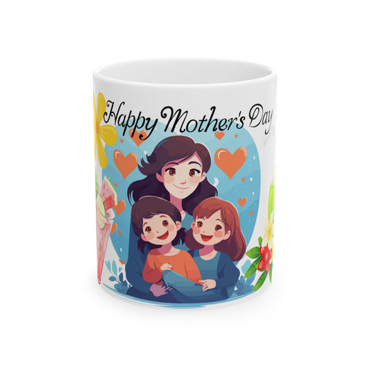 Happy Mother's Day Ceramic Mug - Heartwarming Gift for Moms 11oz