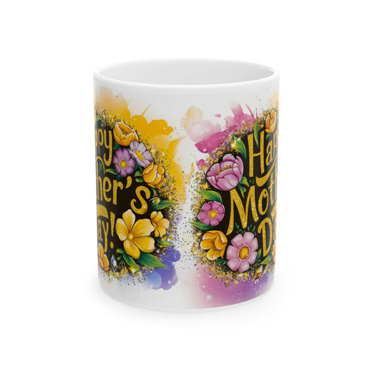 Happy Mother's Day Floral Ceramic Mug - 11oz