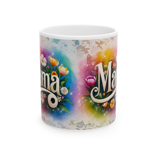 Floral 'Mama' Ceramic Mug - Colorful Garden Design for Moms