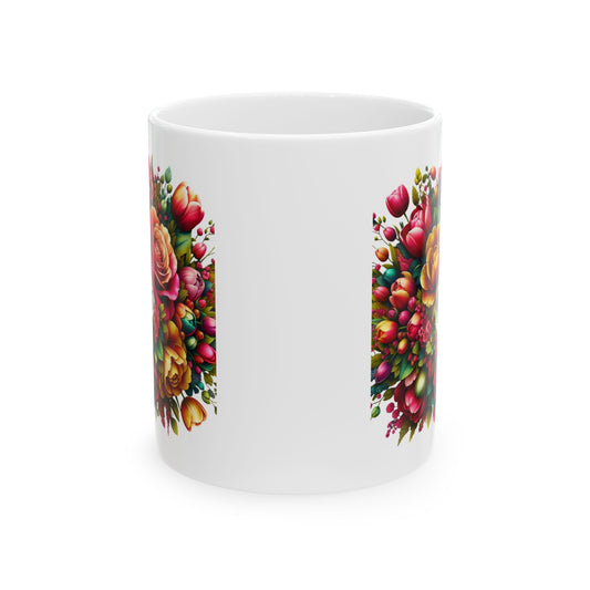 Vibrant Floral Ceramic Mug - Perfect Gift for Mother’s Day & Everyday Enjoyment