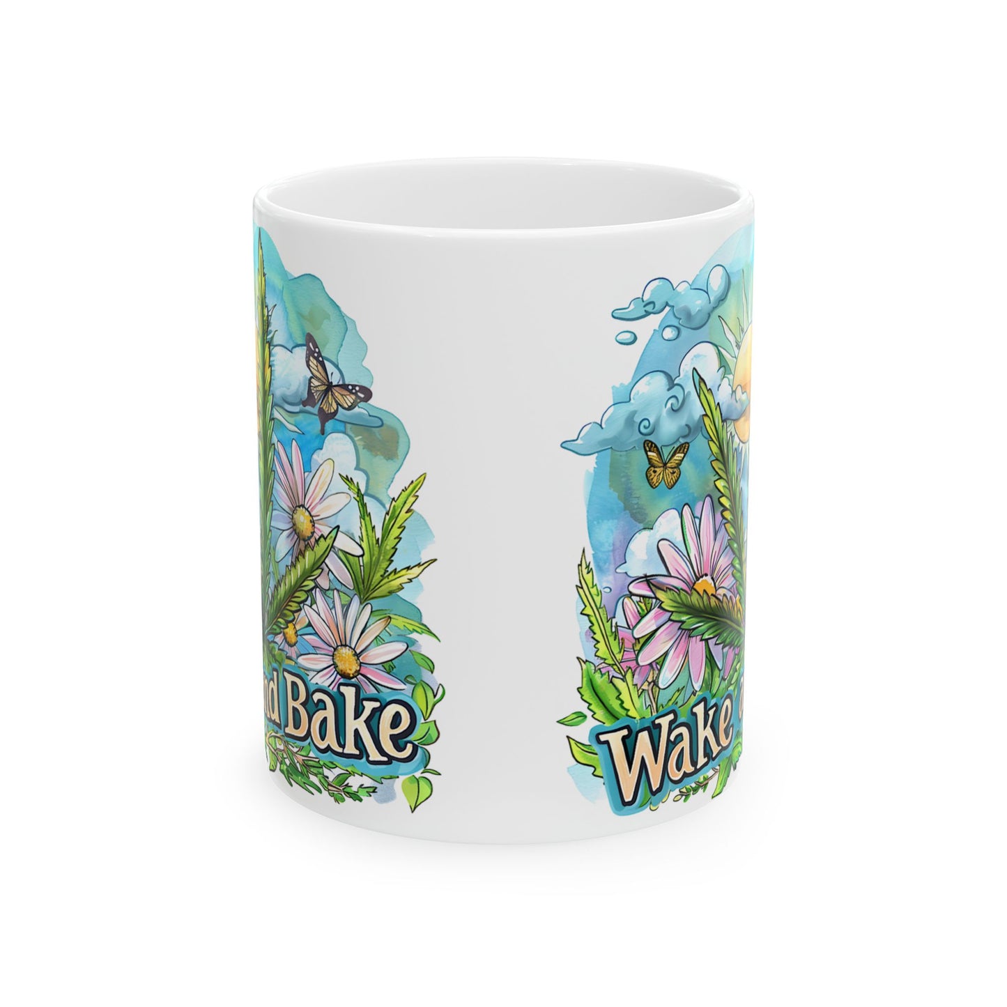 Wake & Bake Ceramic Mug | Nature-Inspired Coffee Cup for Relaxed Mornings