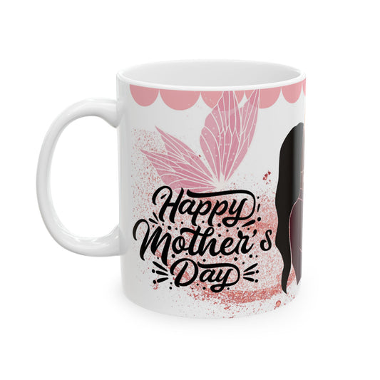 Mother's Day Ceramic Mug - Floral Design with Dog Lover Theme - Perfect Gift for Moms