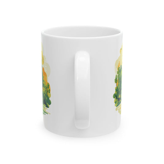 Nature-Inspired Happy Wednesday Ceramic Mug