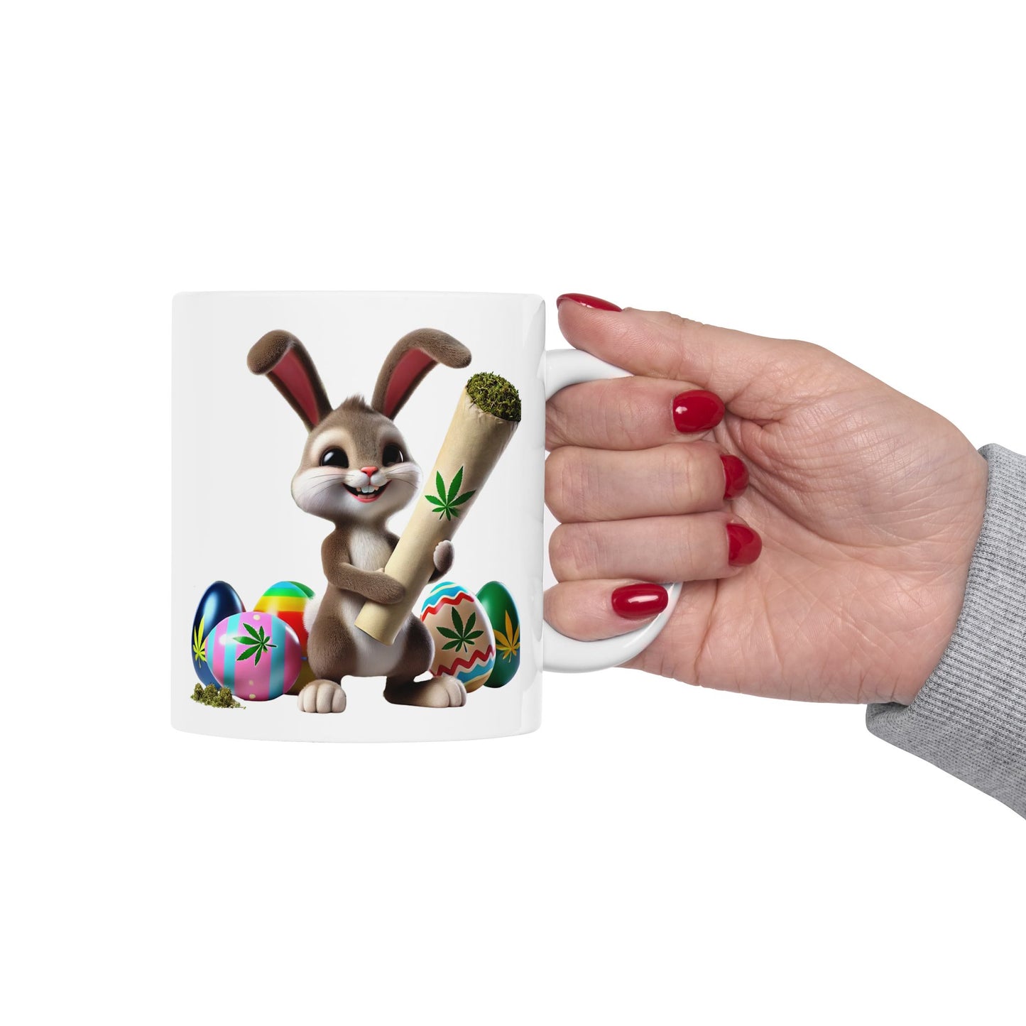 Funny Easter Ceramic Mug  Perfect for Celebrating Spring with a Twist!