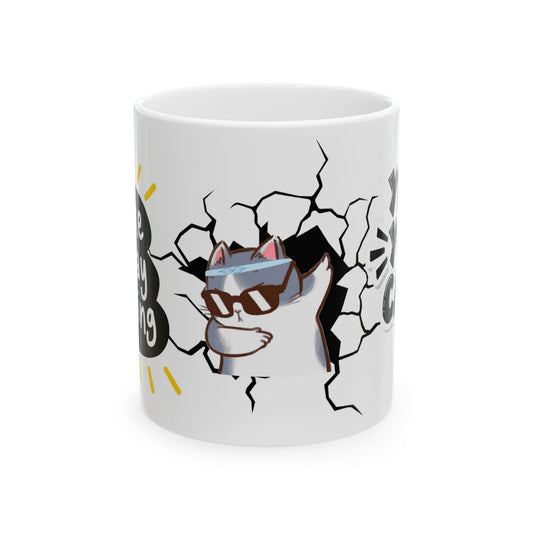 Funny Cat Ceramic Mug – 11oz Perfect Gift for Cat Lovers