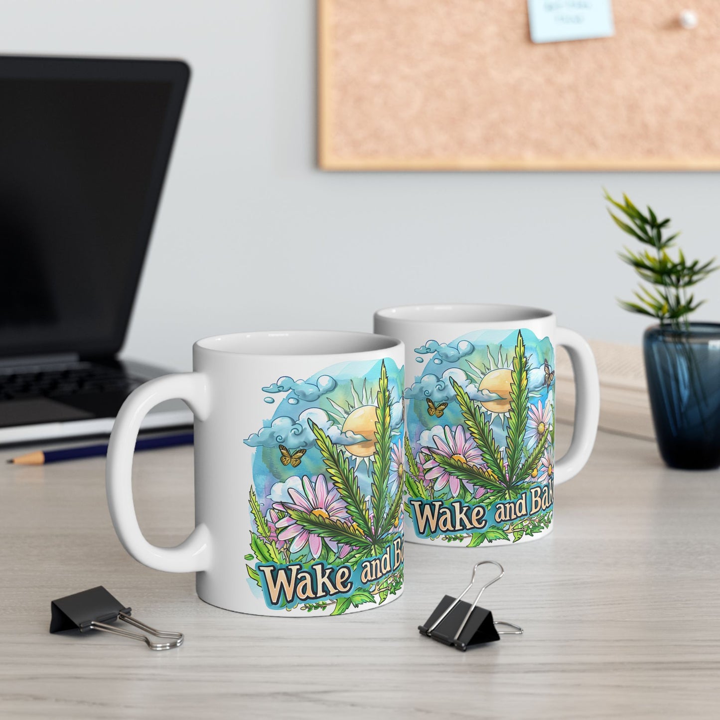 Wake & Bake Ceramic Mug | Nature-Inspired Coffee Cup for Relaxed Mornings