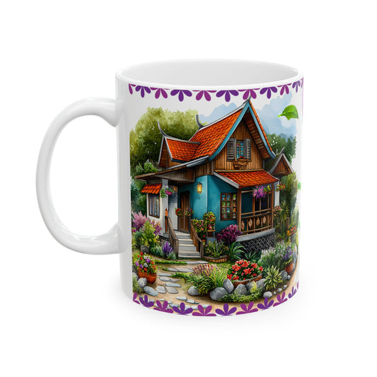 Whimsical Garden Ceramic Mug - 11oz Perfect for Nature Lovers