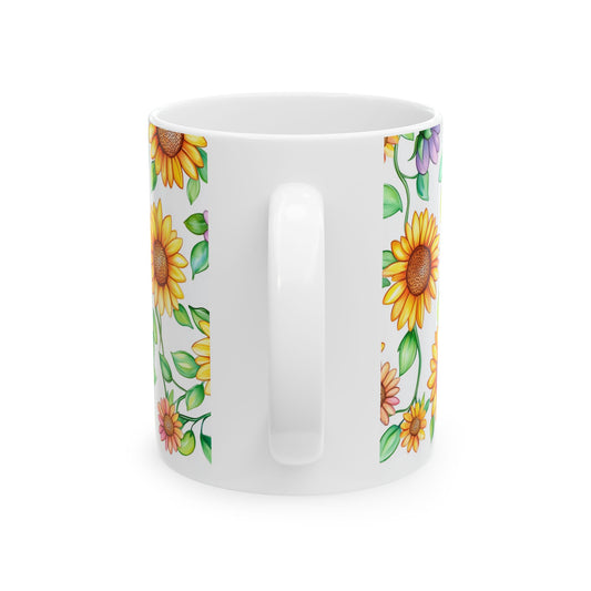 Floral Serenity Mug - "Everything is Fine" Coffee Cup