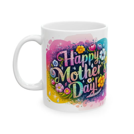 Happy Mother's Day Floral Ceramic Mug - Perfect Gift for Moms