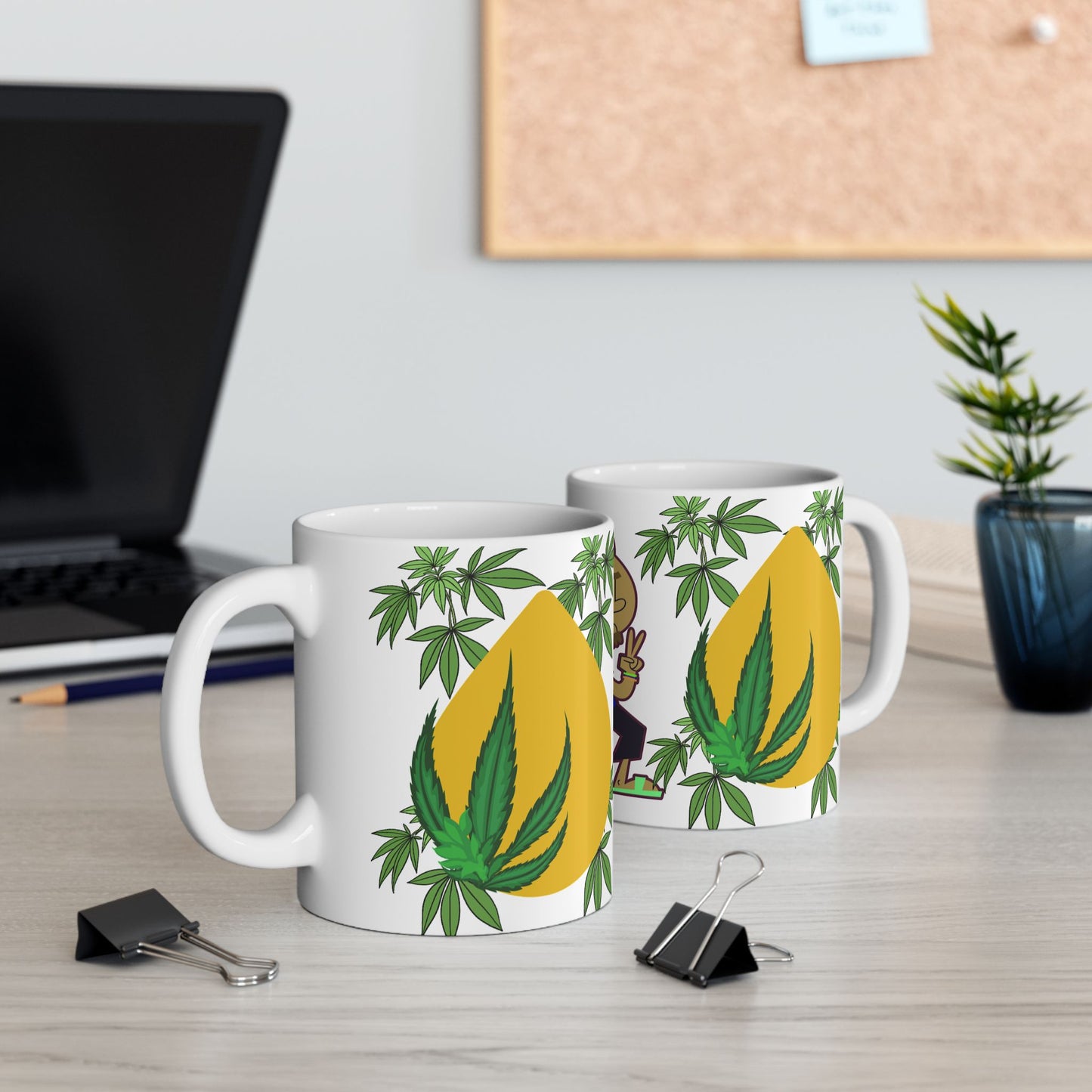 Peaceful Vibes Ceramic Mug - Funky Rasta Design for Relaxation