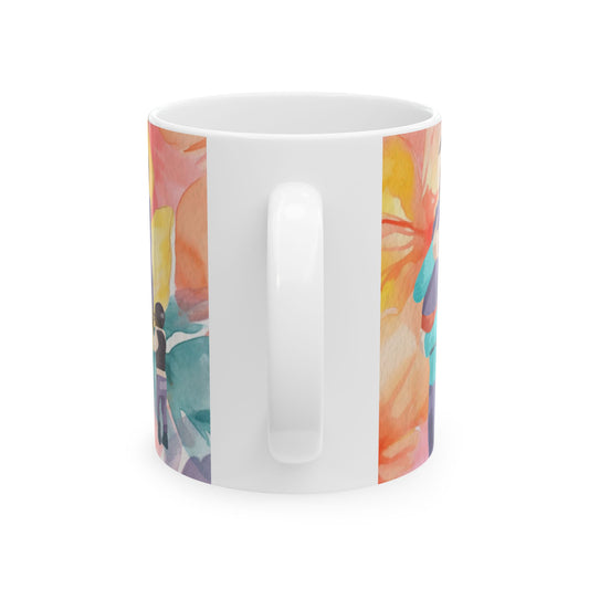 Happy Father's Day Floral Mug Ceramic Coffee Cup for Dad