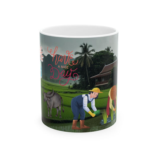 Have a Nice Day Ceramic Mug – 11oz Coffee Cup for Nature Lovers