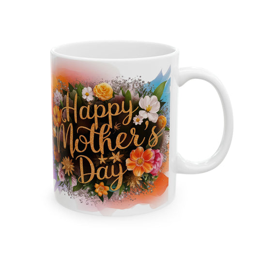 Happy Mother's Day Floral Ceramic Mug | Perfect Gift for Mom | 11oz