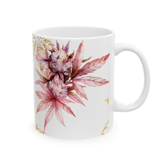 Elegant Floral Ceramic Mug - 11oz