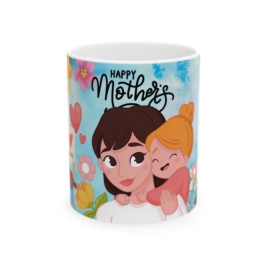 Happy Mother's Day Ceramic Mug - Floral Design 11oz
