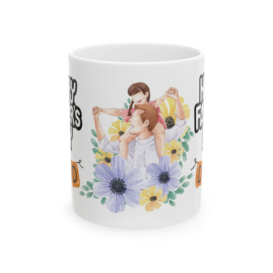 Happy Father's Day Ceramic Mug - Floral Dad Gift