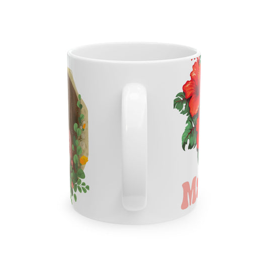 Mother's Love Floral Ceramic Mug - Perfect Gift for Mom