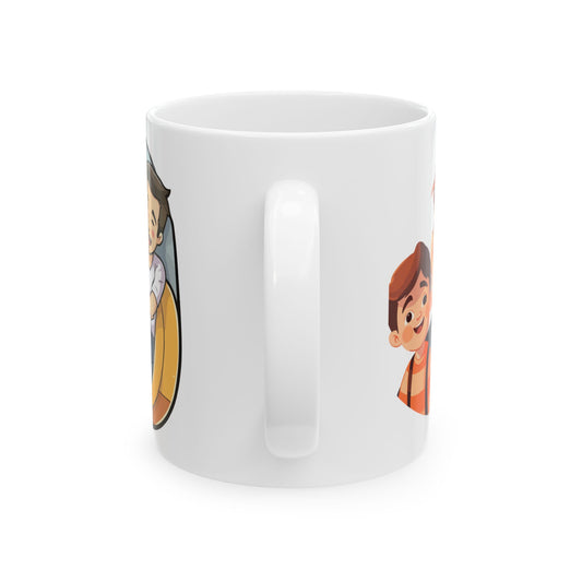Father's Day Ceramic Mug - Cute Family Design